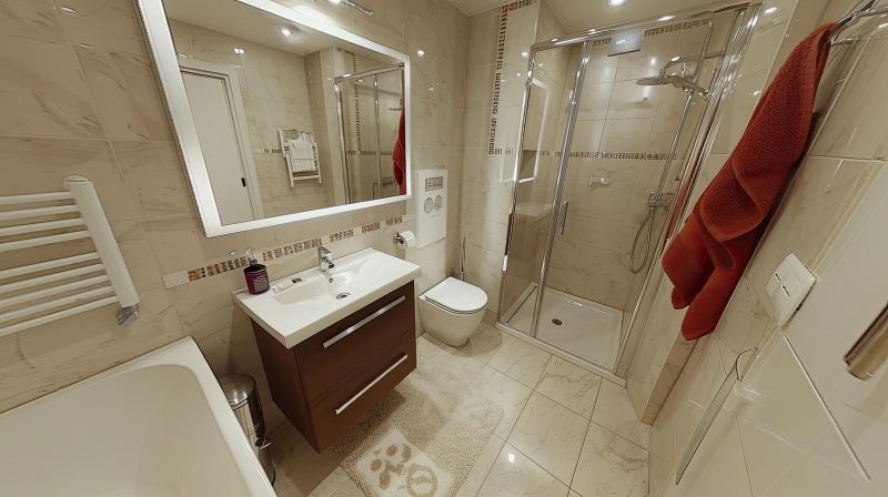 Bathroom with custom cabinetry and storage